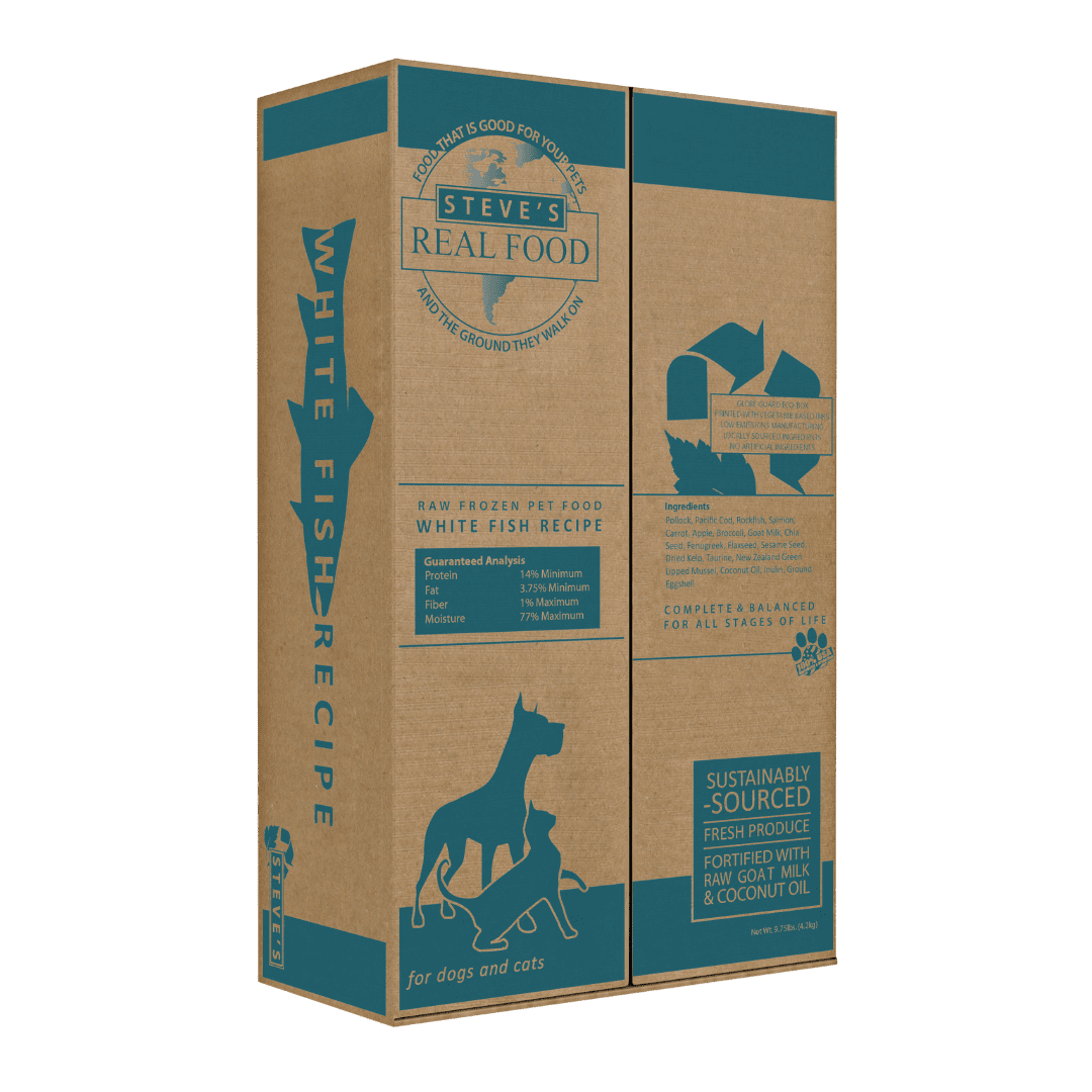 Steve’s Real Food Frozen Raw Whitefish Patties For Dogs & Cats 13.5LB
