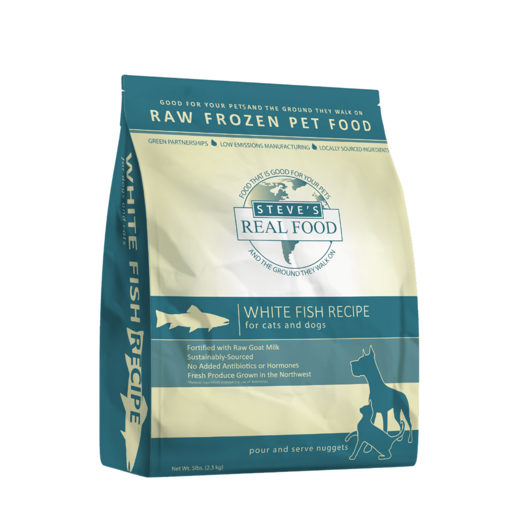 Steve’s Frozen Raw Whitefish Nuggets for Dogs and Cats 5LB Wild Whiskers