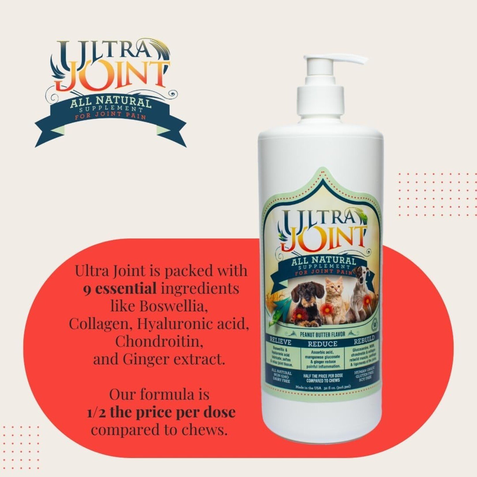 Ultra Oil Joint Supplement for Dogs and Cats 16oz