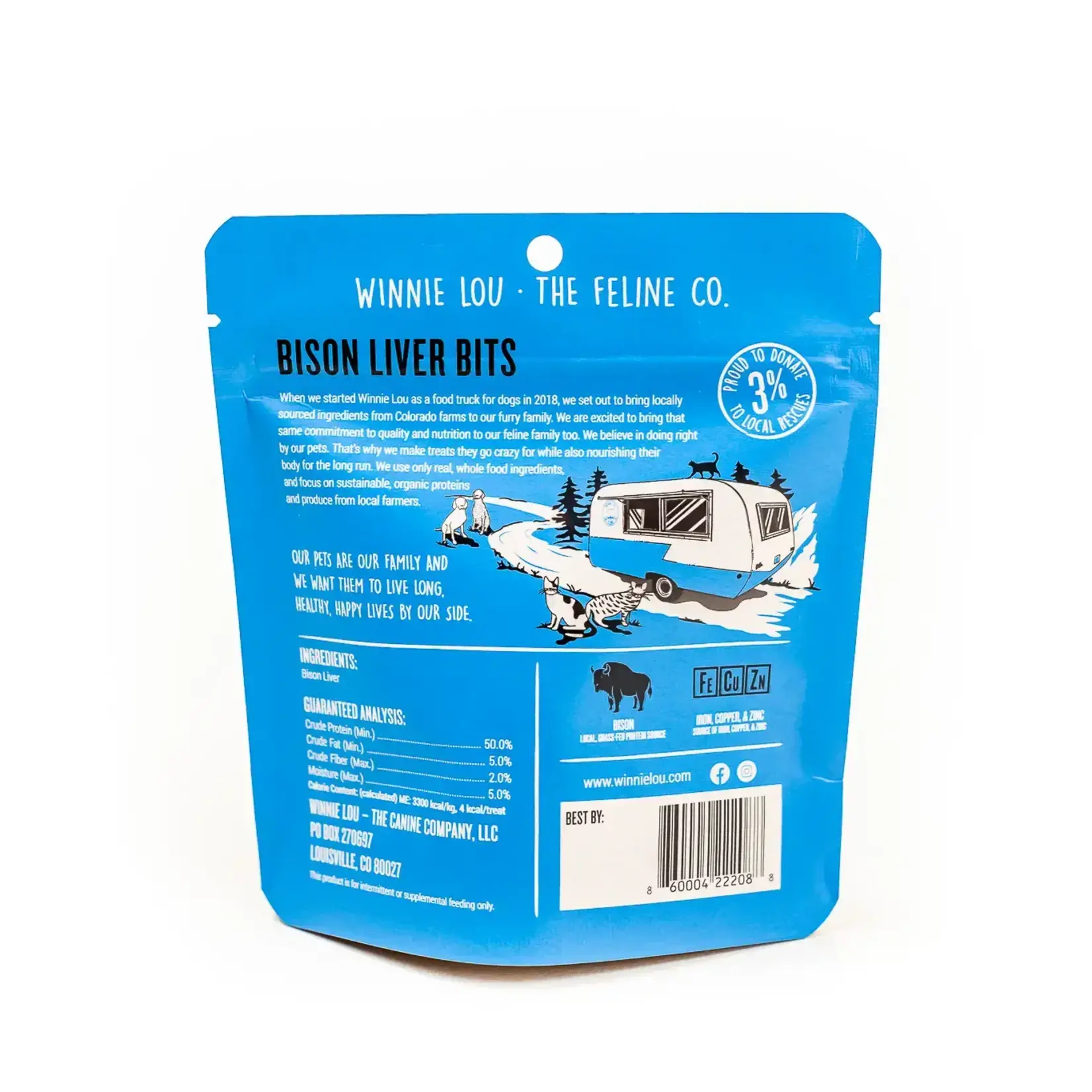 Winnie Lou Bison Liver Bits for Cats 1oz