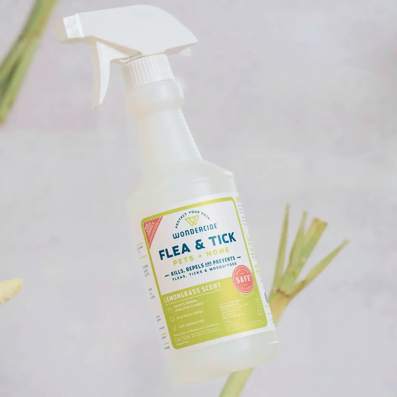 Wondercide Lemongrass Flea & Tick Spray for Pets + Home with Natural Essential Oils 16oz