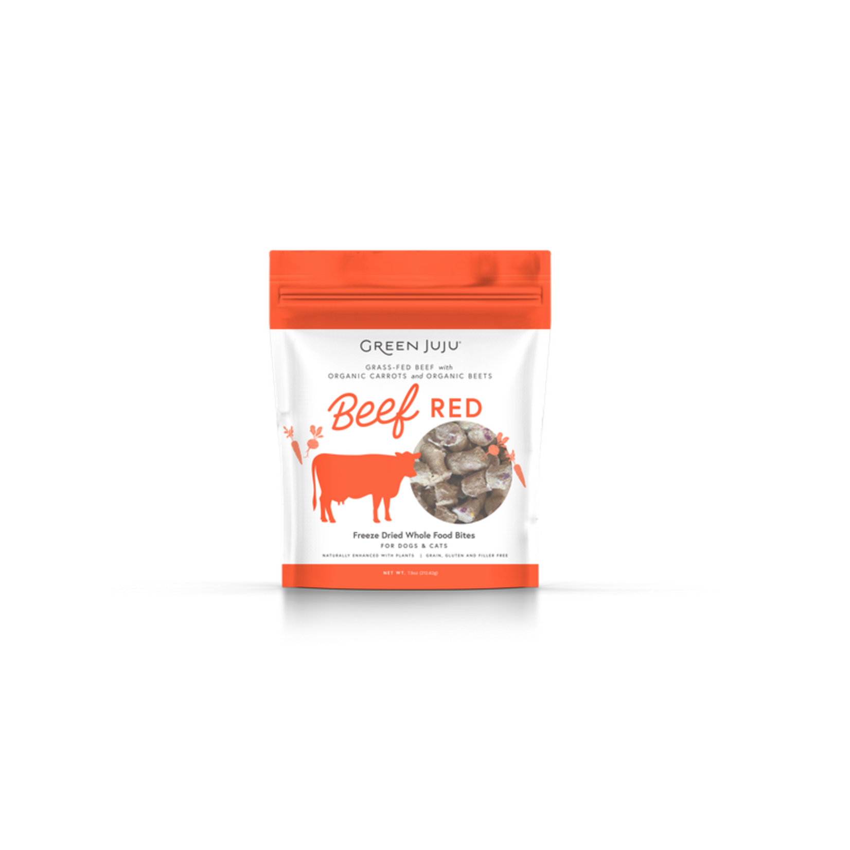 Green Juju Freeze-Dried Beef Red Whole Food Bites for Dogs & Cats 7.5oz