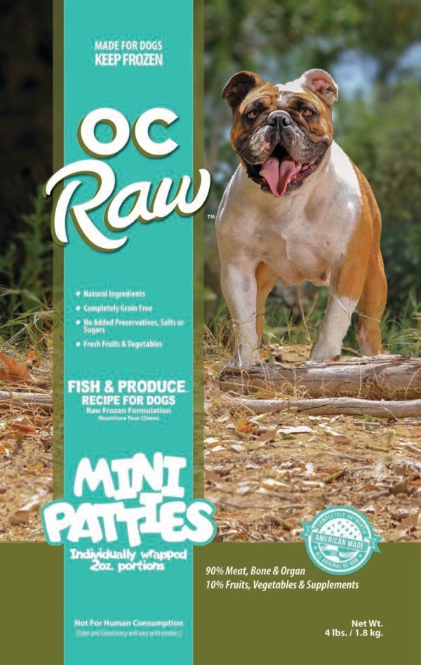 OC Raw Frozen Raw Fish & Produce Mini Patties for Dogs 4lb Wild Whiskers