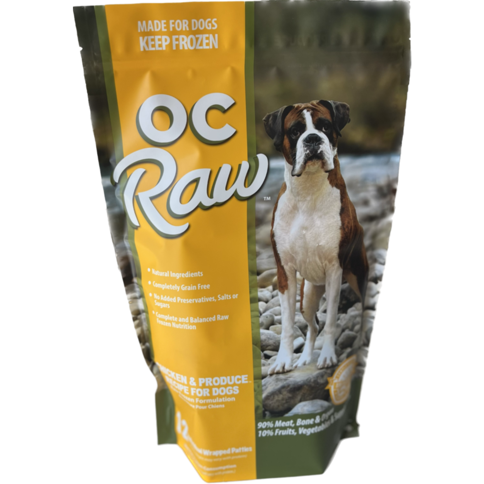 OC Raw Frozen Raw Chicken & Produce Patties for Dogs 6lb