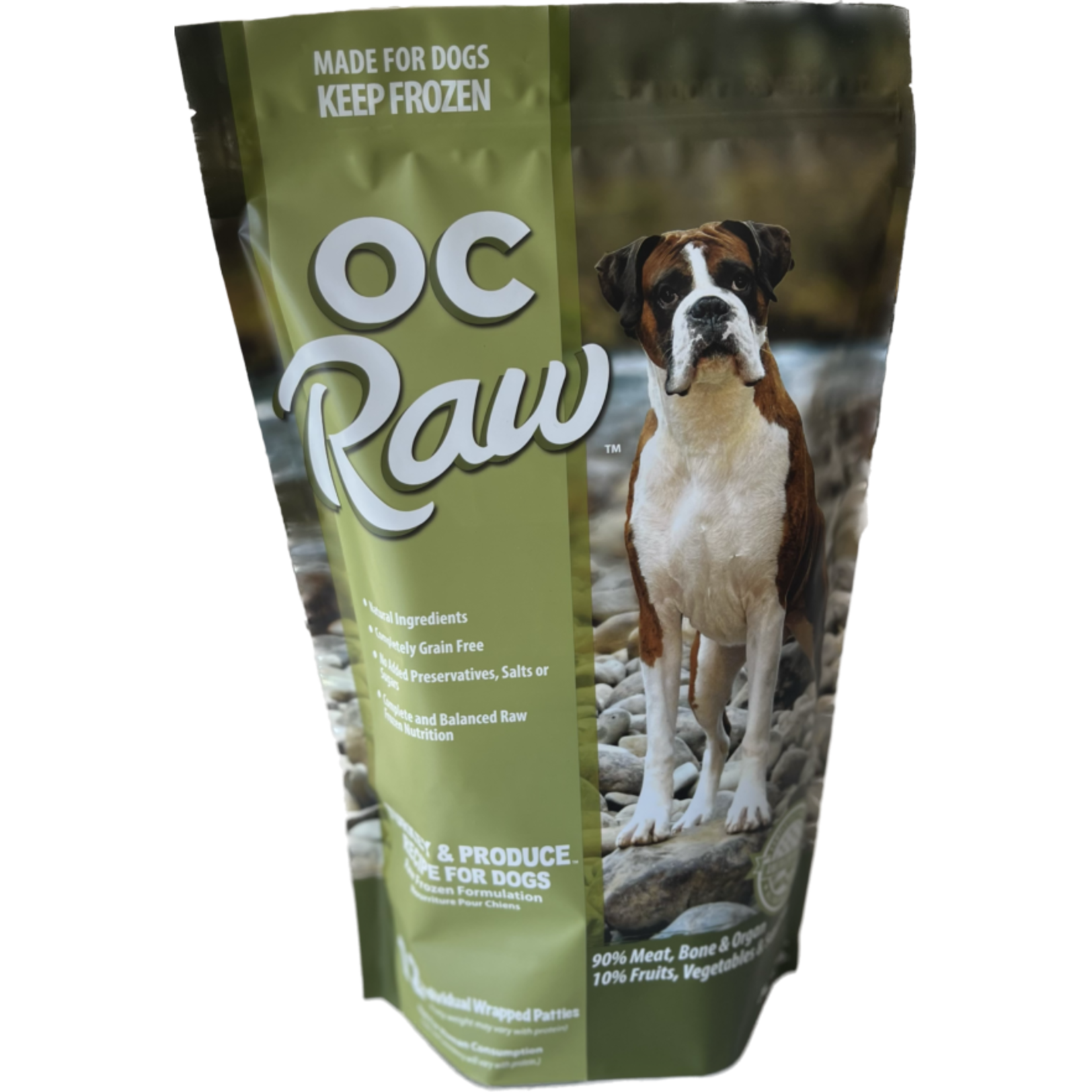 OC Raw Frozen Raw Turkey & Produce Patties for Dogs 6lb