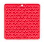 Messy Mutts Silicone Interactive Double Sided Feeding Mat for Cats (Red)