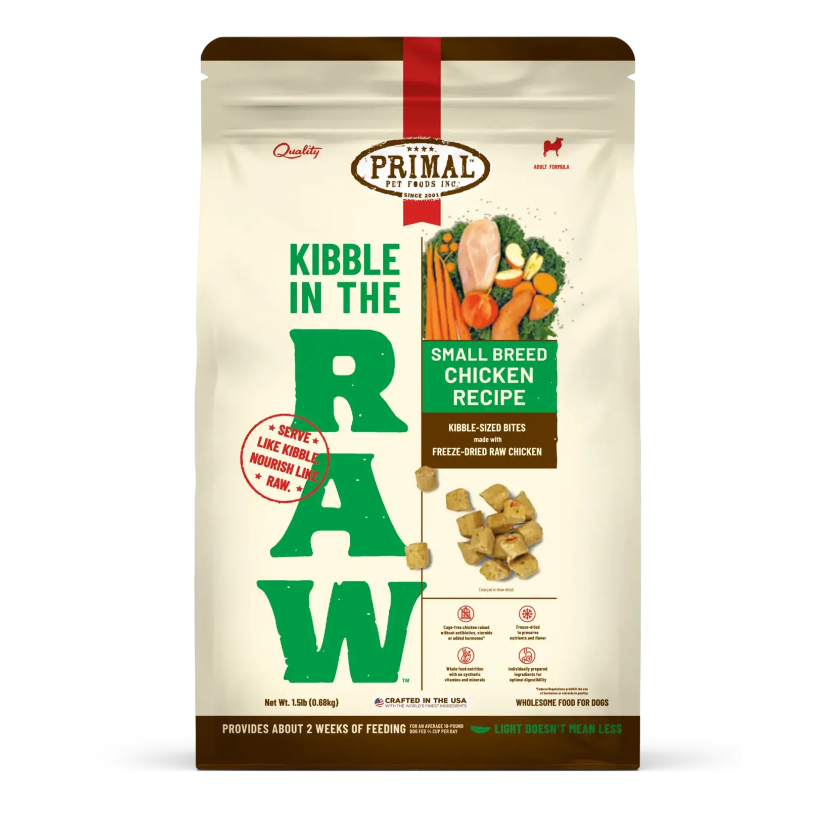 Freeze Dried Kibble In The Raw Small Breed Chicken Recipe Dog Food 4lb Wild Whiskers