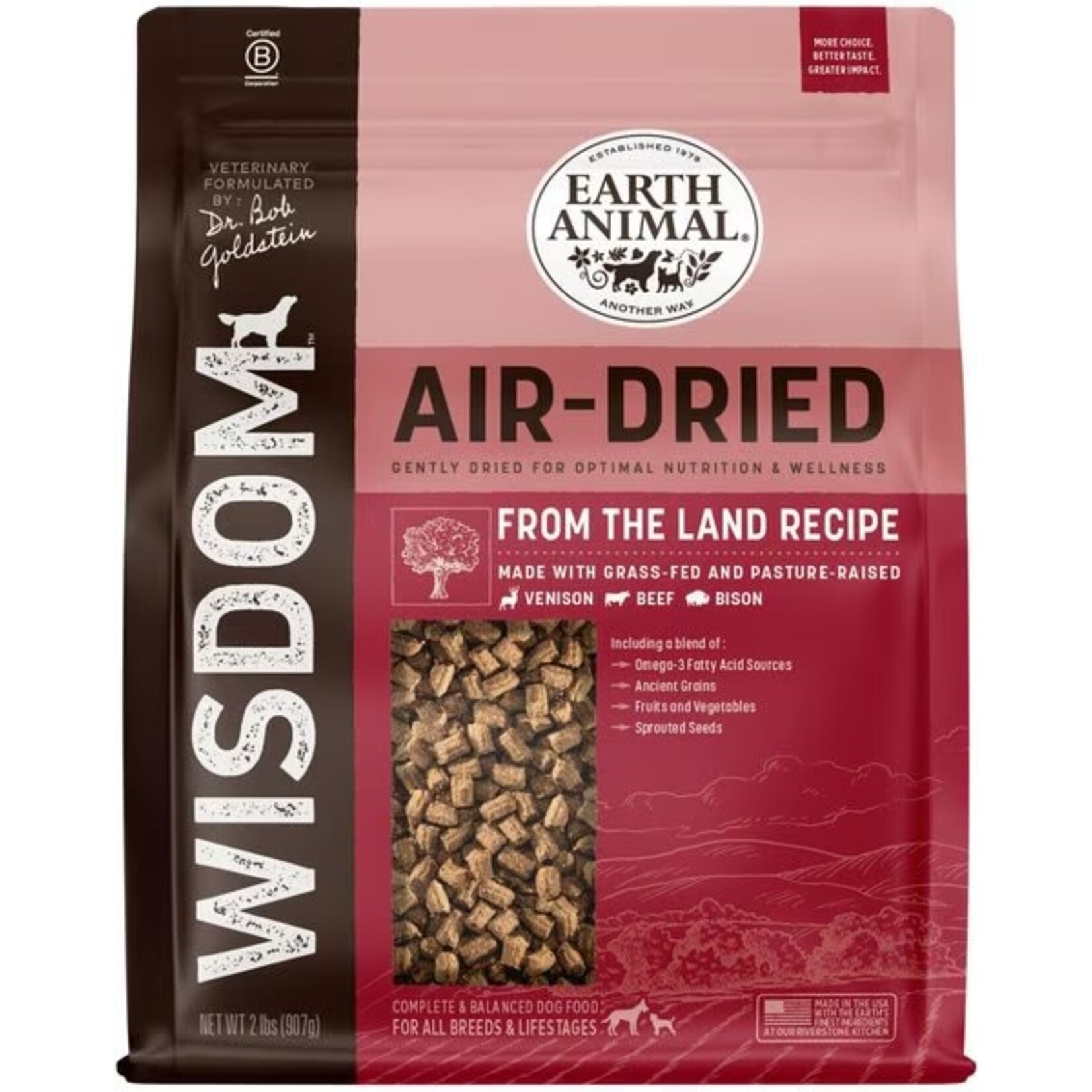 Earth Animal Wisdom Air-Dried From the Land Recipe for Dogs 2lb