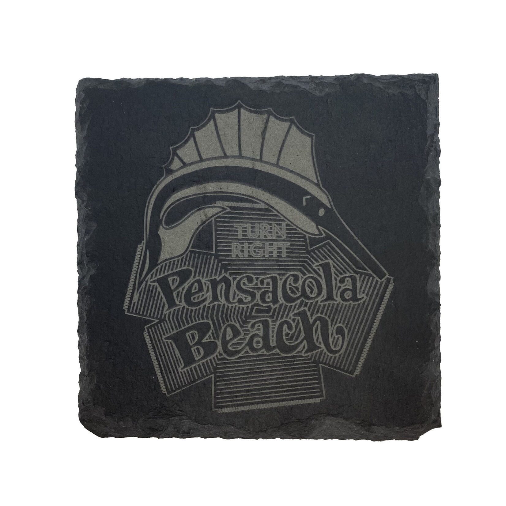 Prim In Proper Pensacola Beach Sign Slate Coaster 5" Square