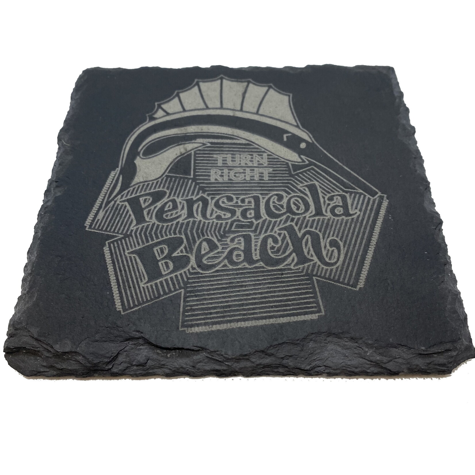 Prim In Proper Pensacola Beach Sign Slate Coaster 5" Square