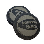 Prim In Proper PB Ball Slate Coaster 4" Round 4 pc