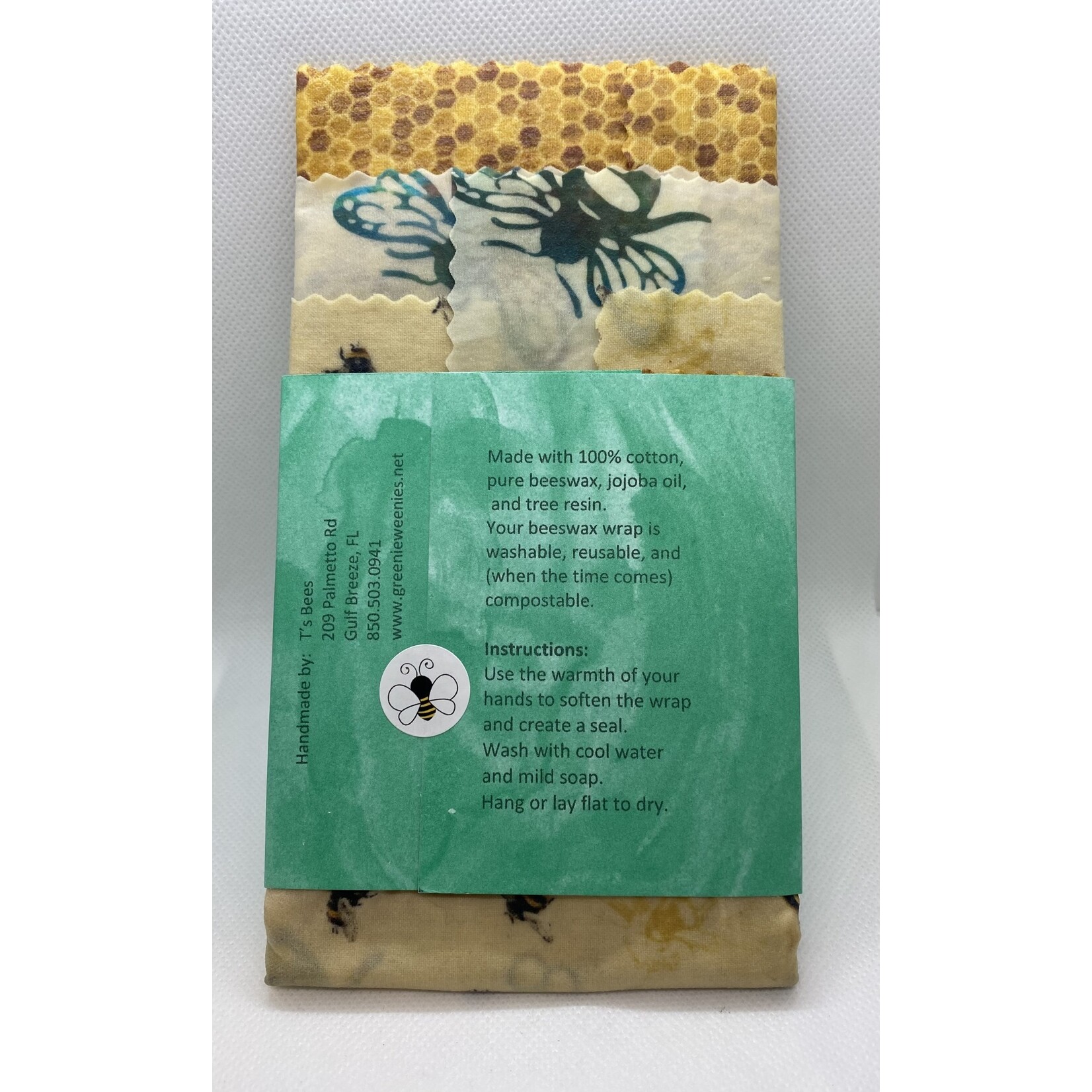 T's Bees Beeswax Wraps - 3 Pack