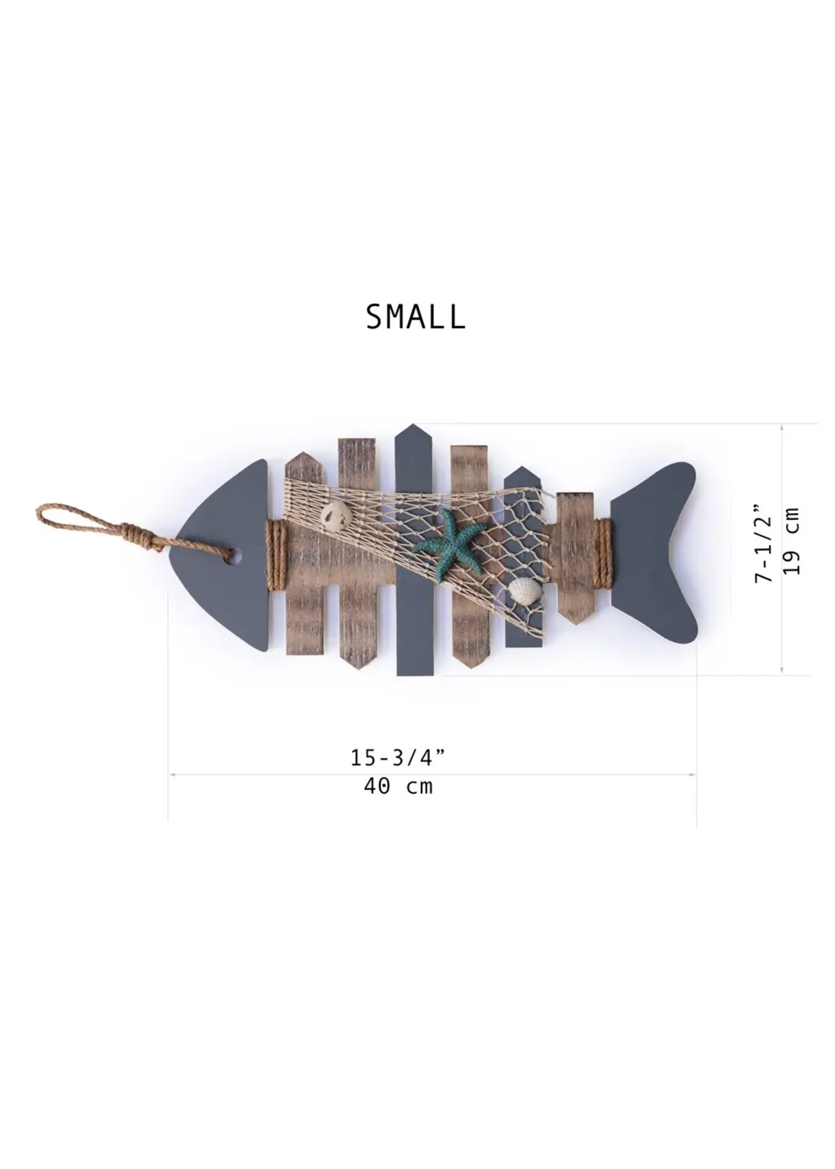 EcoFreax Wooden Nautical Rustic Fish Sign