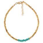 ZAD Wood & Turquoise Bead Anklet