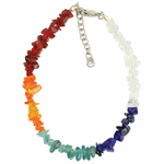 ZAD Barefoot Balance Rainbow Stone Chip Anklet