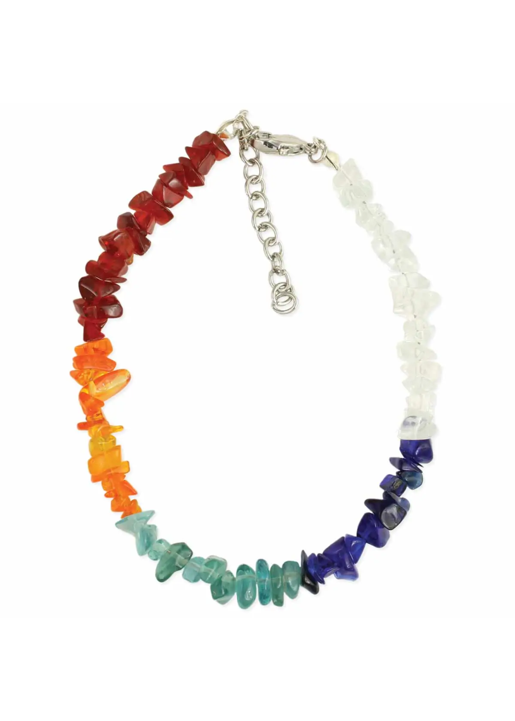 ZAD Barefoot Balance Rainbow Stone Chip Anklet