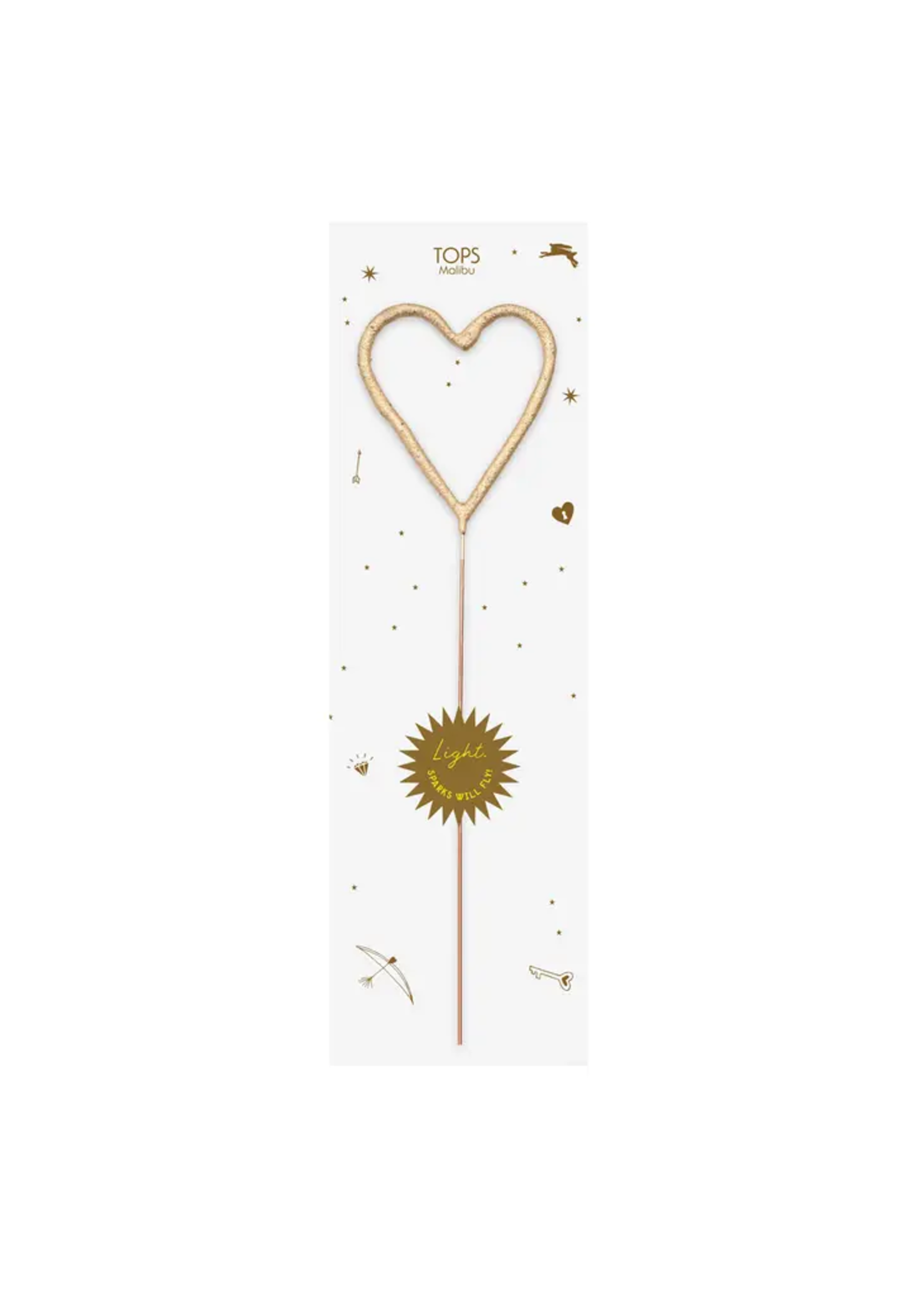 TOPS Malibu Big Golden Sparkler Wand Heart