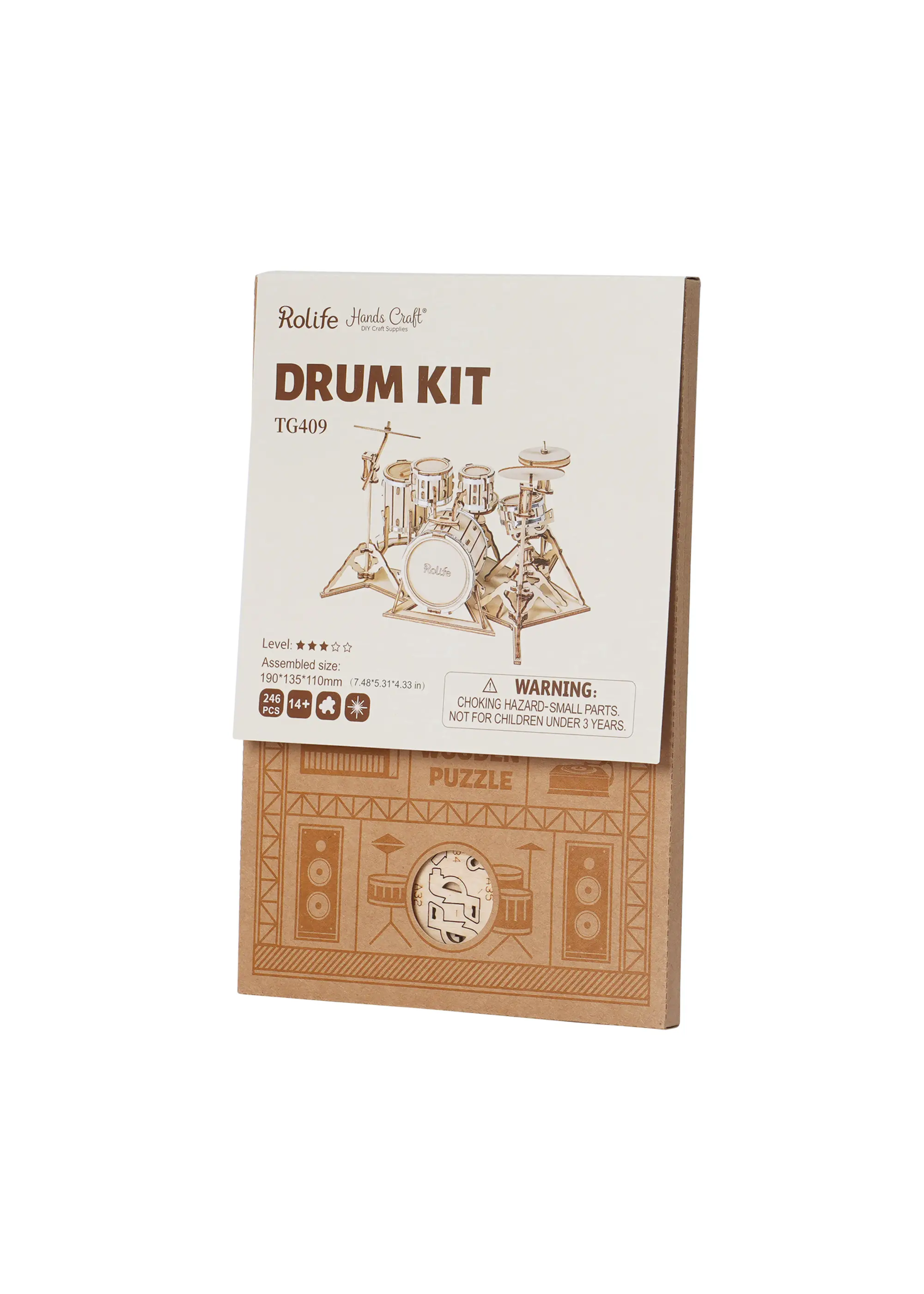 Hands Craft 3D Wooden Puzzle: Drum Kit