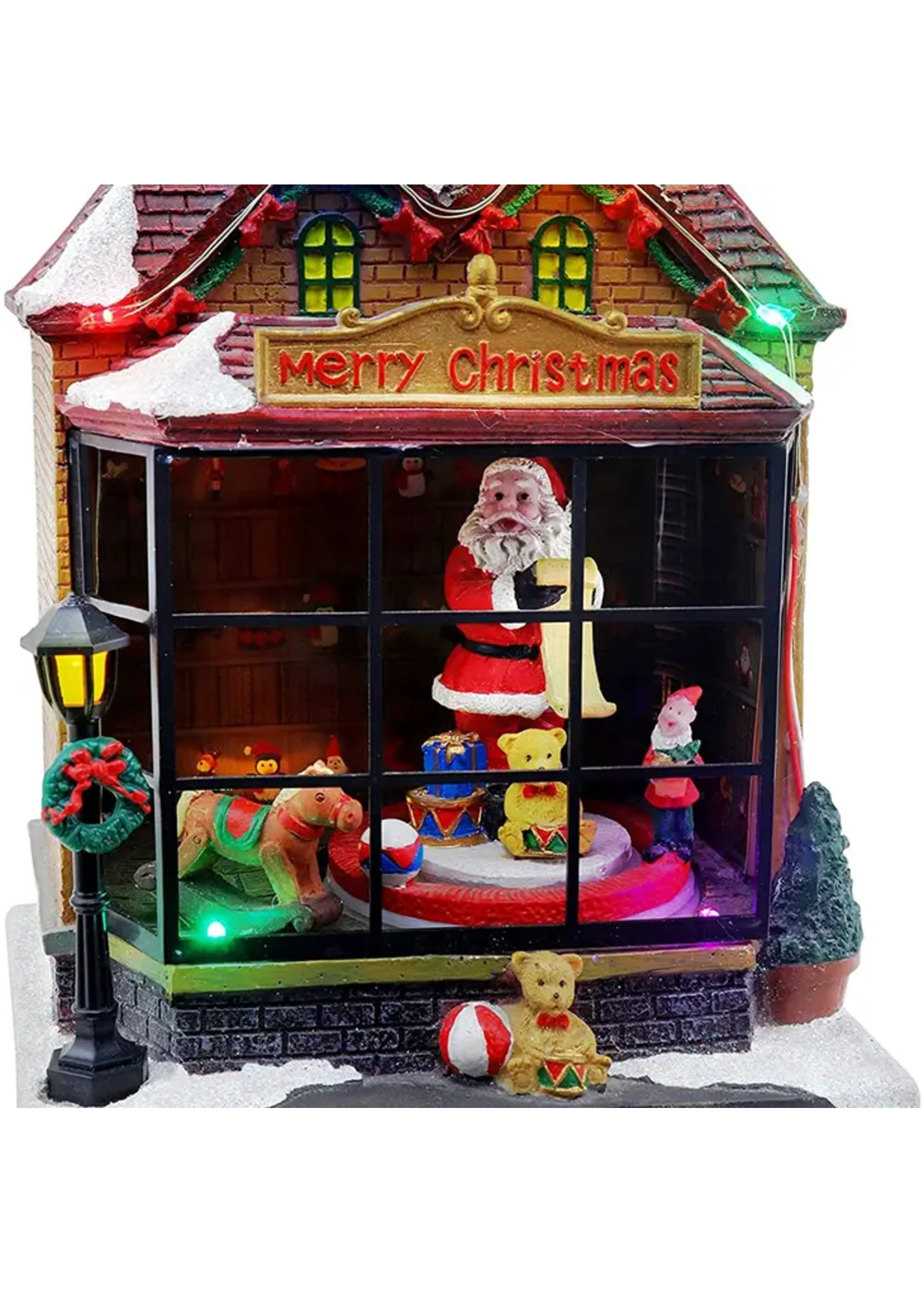 Top Treasures Santa Shop Animated Christmas Village