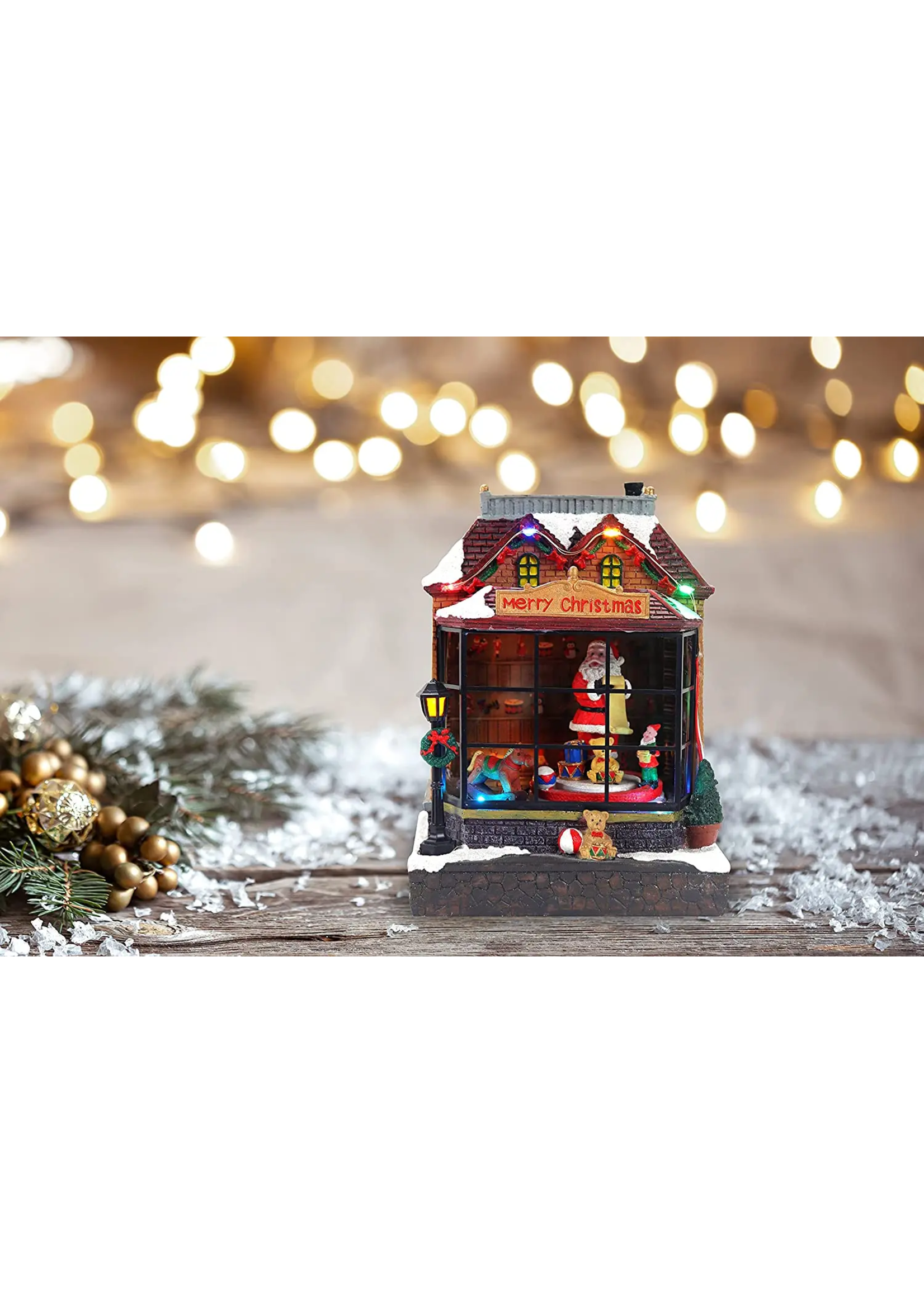 Top Treasures Santa Shop Animated Christmas Village