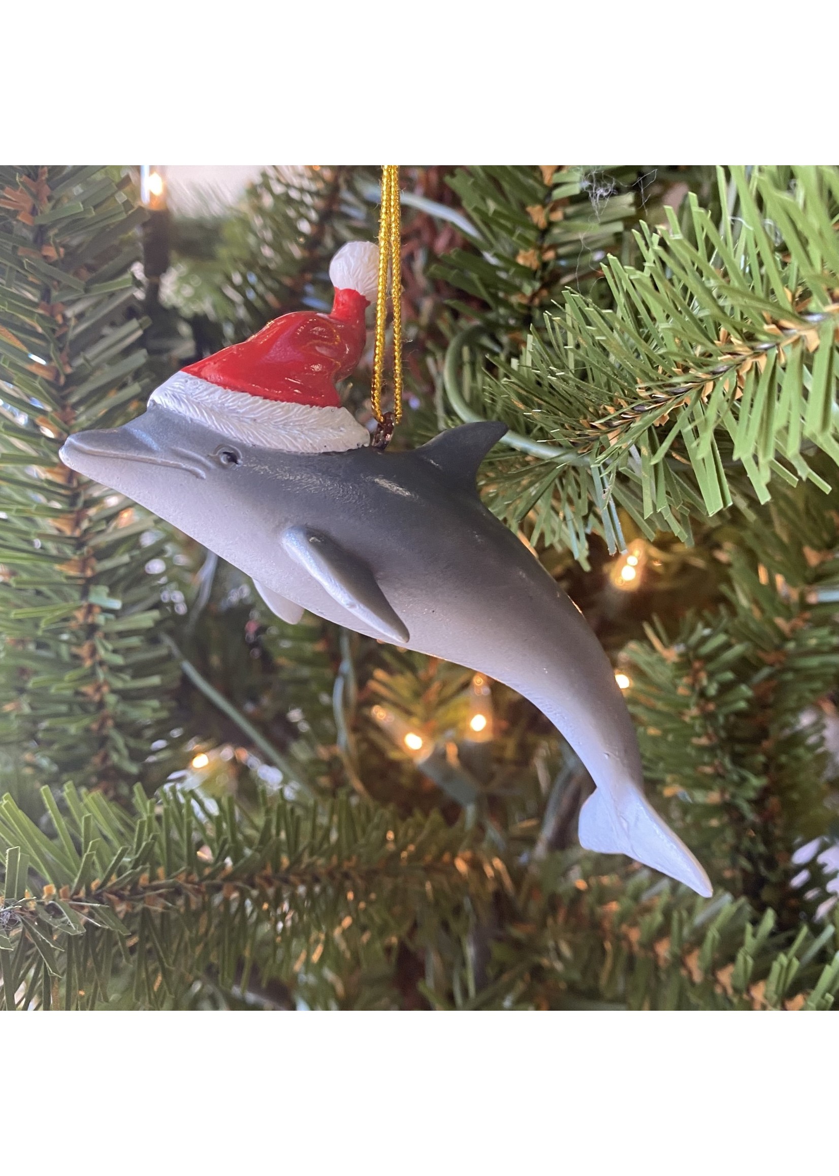 Beachcombers Dolphin W/ Santa Hat Ornament