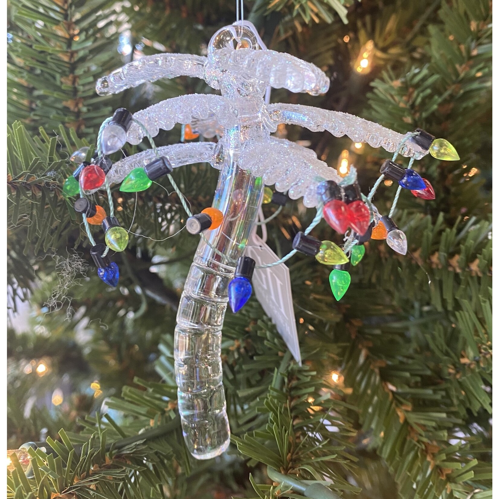 C&F Home Clear White Palm Tree Ornament