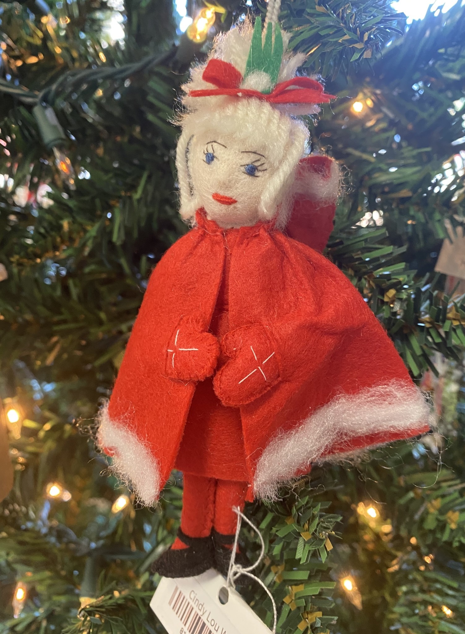 Cindy Lou Who Felt Ornament Prim in Proper