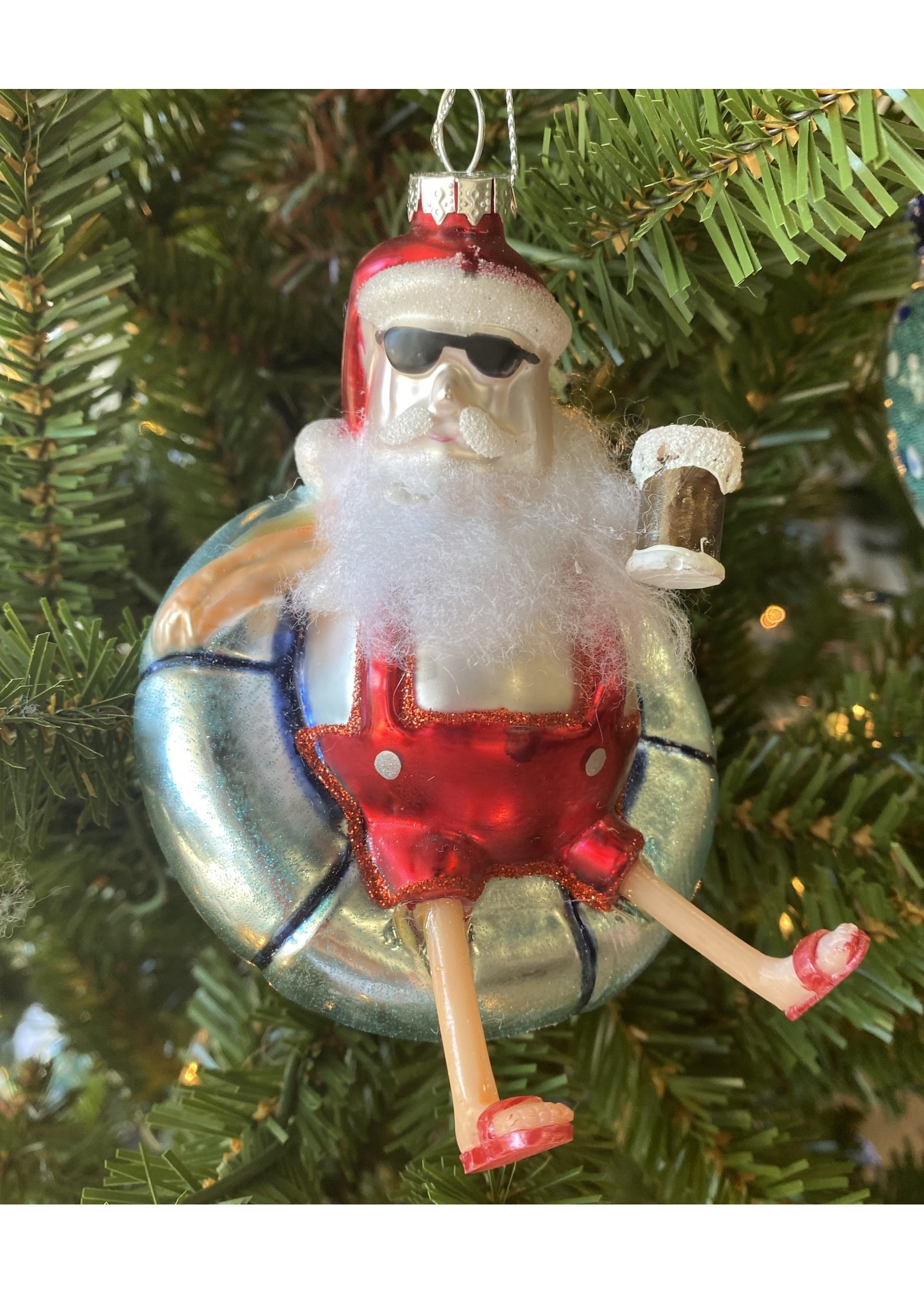 Primitives by Kathy Glass Floaty Santa Ornament