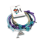 O Yeah Gifts Dolphin Bracelet, Blue Strings