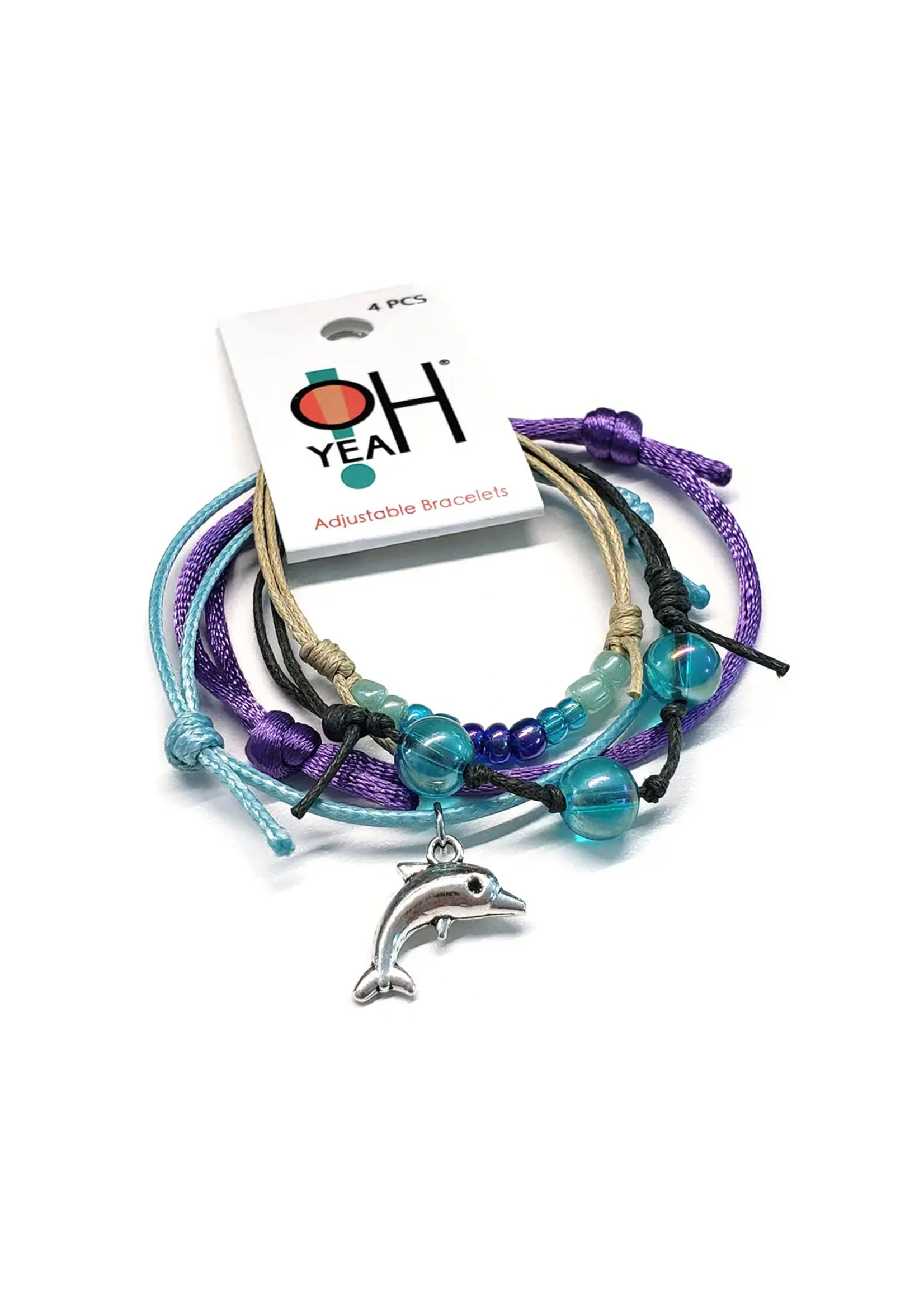 O Yeah Gifts Dolphin Bracelet, Blue Strings