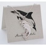 Semaki & Bird Double Dolphin Silver Necklace