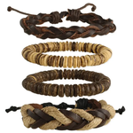 ZAD Driftwood Beach Wood & Cord - Set of 4 Bracelet