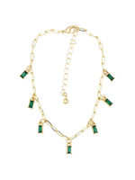 ZAD Emerald City Gold Crystal Charm Anklet