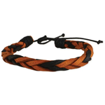 ZAD Black & Brown Braided Leather Bracelet