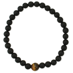 ZAD Black & Tiger Eye Bead Bracelet