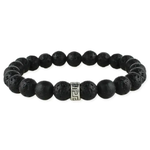 ZAD Black Lava Bead Stretch Bracelet