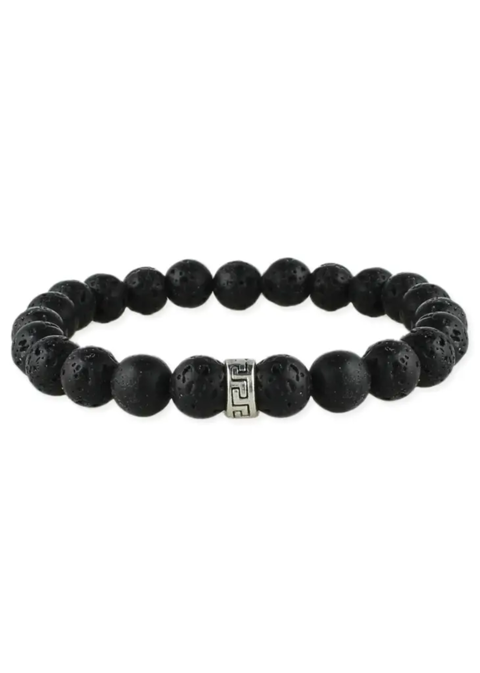 ZAD Black Lava Bead Stretch Bracelet