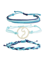 ZAD Blue Cord & Wave Charm Bracelet
