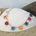 ZAD Daisy Chain Flower Bead Anklet