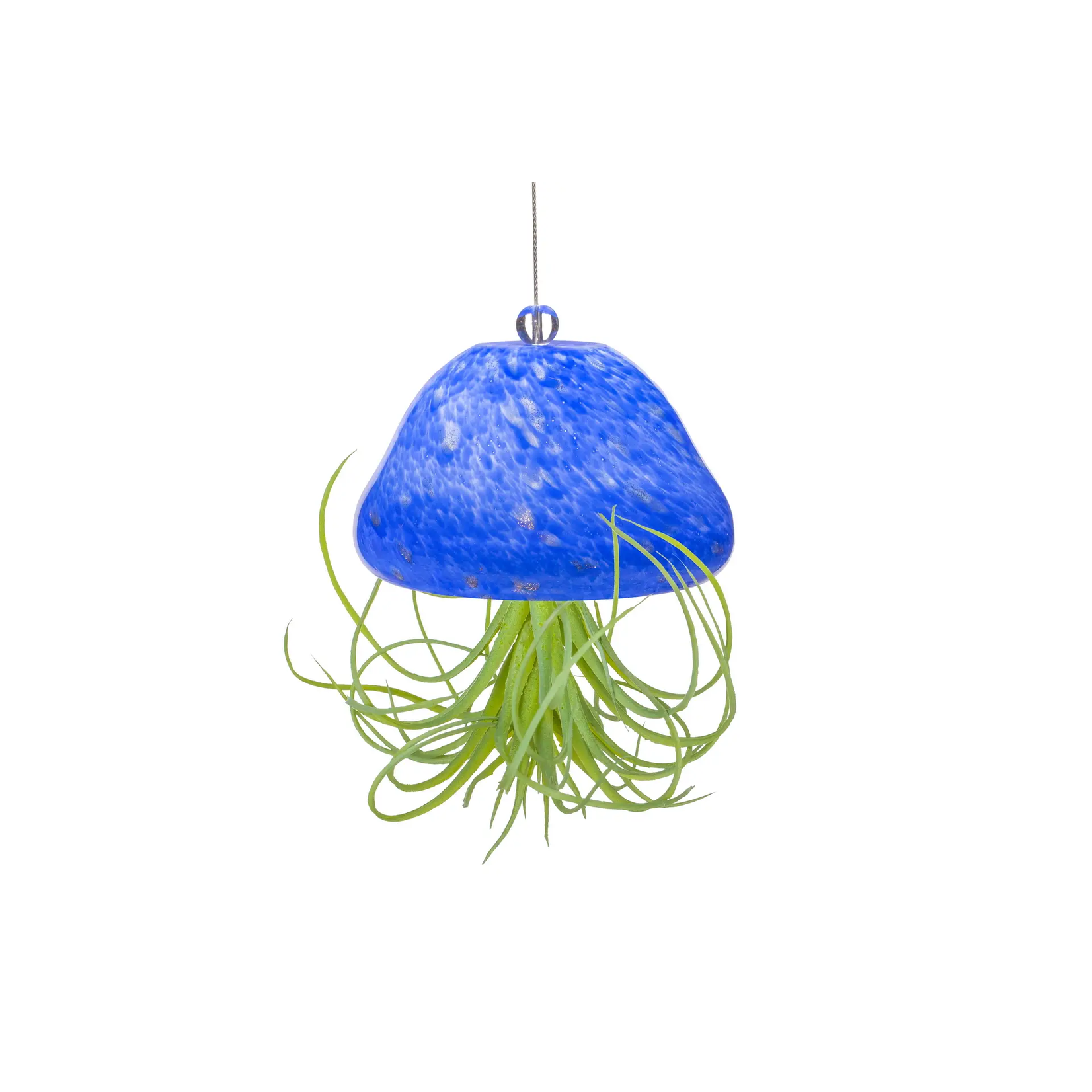 Apricot Mint Jellyfish Hand Blown Art Glass Air Plant Holder