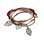 O Yeah Gifts Autumn Leaves Bracelets, Brown Beige Strings