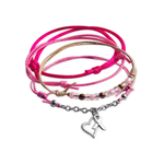 O Yeah Gifts Awareness Charity Ribbon Bracelets, Pink Strings