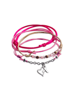 O Yeah Gifts Awareness Charity Ribbon Bracelets, Pink Strings