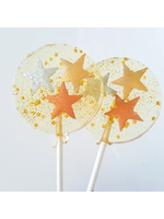 Sweet Caroline Confections Metallic Stars Lollipops, Champagne