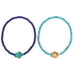 ZAD Save The Turtles Stone Bead Stretch Anklet