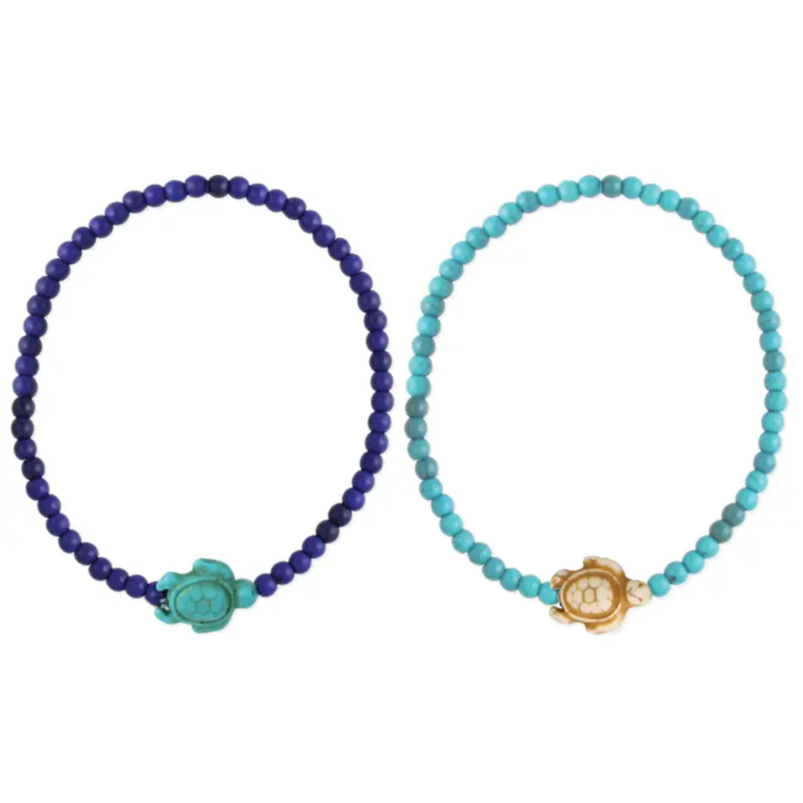 ZAD Save The Turtles Stone Bead Stretch Anklet