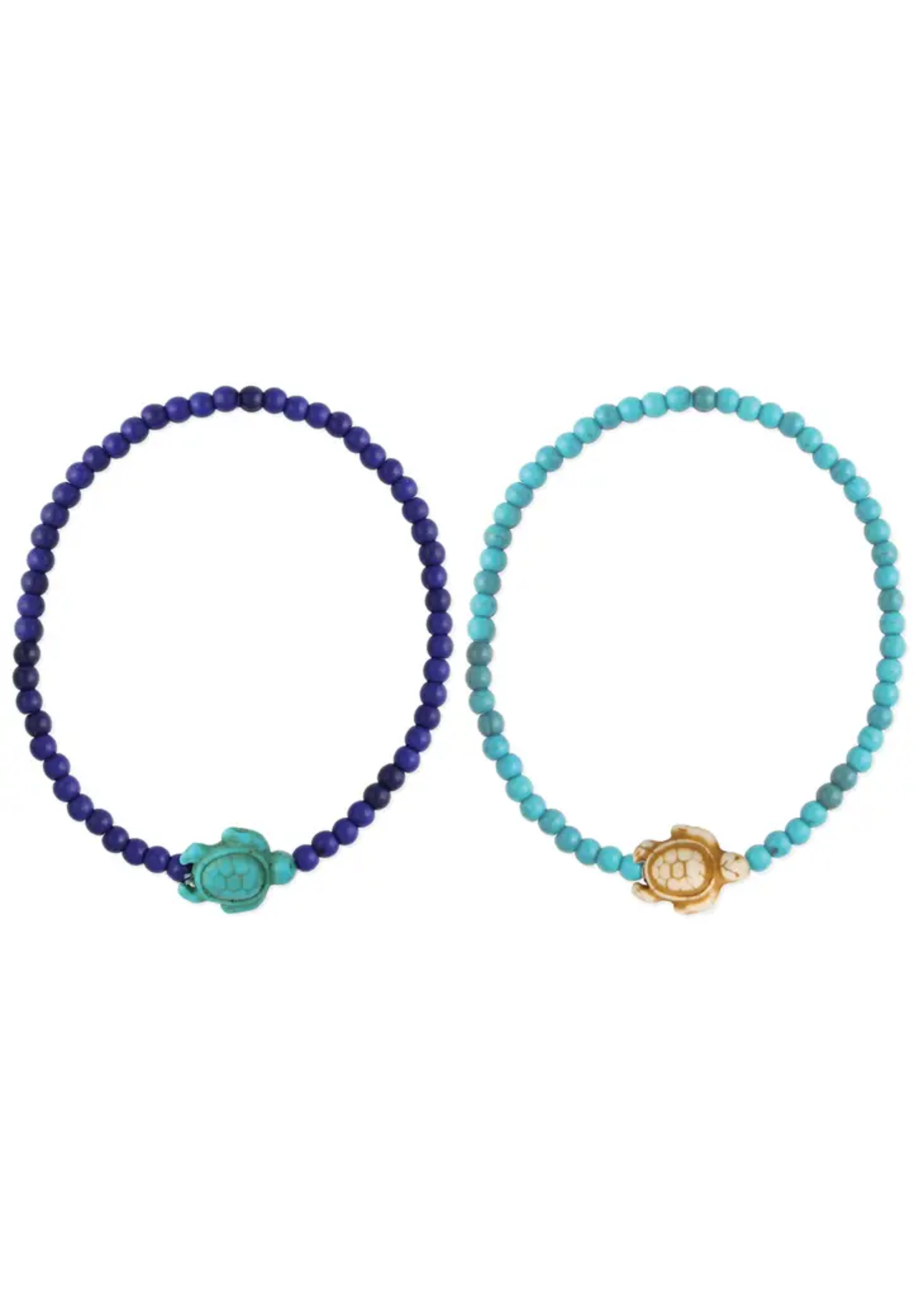 ZAD Save The Turtles Stone Bead Stretch Anklet