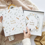 Blush & Gold My Baby Book (Animals) luxury keepsake memory book + box