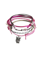 O Yeah Gifts Owl Bracelets, Pink Strings