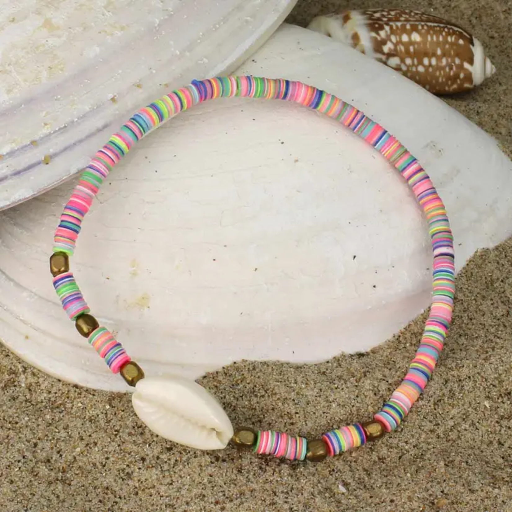 ZAD Pastel Perfection Helshi Cowry Shell Anklet